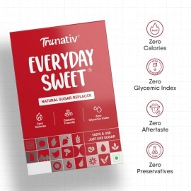 TruNativ Everyday Sweet| Natural 1:1 Sugar Replacer | Monk Fruit Extract | Natural Sweetener | Zero Calories - Zero Carb - Diabetic Friendly - Keto Friendly | Cook Bake Blend - No Aftertaste | 150g.