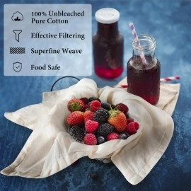 eFond 3-PACK Hemmed Cheese Cloths, 20x20Inch, Grade 100 Cheesecloth for Straining Cooking Reusable Washable, Ultra Fine Mesh Cloth Strainer, Muslin Cloth for Straining, Baking, Cheese Making, Juicing