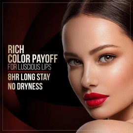 FACES CANADA Comfy Matte Lip Crayon - Dramaqueen 04, 2.8g | 8HR Long Stay | No Dryness | Luxurious Matte Texture | Intense Color in 1 Stroke | Hydrates & Nourishes With Chamomile & Shea Butter