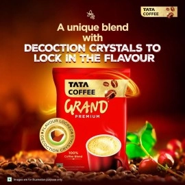 Tata Coffee Grand Premium, 100% Coffee Blend, Instant Coffee, Pouch, 50g