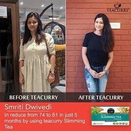 TEACURRY Belly Fat & Slimming Tea Combo (1 Month Pack, 60 Tea Bags) - Supports Flatter Tummy & Weight Management. Fenugreek Tea, 120 G