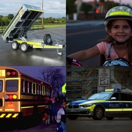 ETSHandPro Radium Reflective Warning Tape Waterproof For Multipurpose Uses Sticker High Intensity Conspicuity Red, Yellow & White 2 METER X 2 INCH WIDTH (Pack of 1 of 3 color\'s)