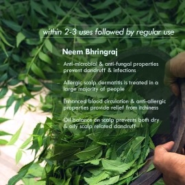 Nat Habit Neem Bhringraj Winter Hair Oil For Men & Women, Reduces Dandruff, Suitable For All Hair Types, No Paraffin, Mineral Oil, Preservatives & Chemicals, 100ml