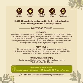 Nat Habit - Fresh Ready To Apply Henna Paste, Pre-Soaked in Black Tea and Herbs,100% Natural Rajasthani Henna, Imparts Rich Brown Shade (Pack of 3 x 220g)
