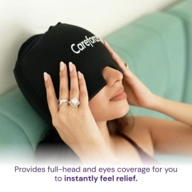 Careforce - The Force Behind Your Health Migraine Relief Cap For Migraines,Headaches,Sinuses,Tension Relief Headache Relief Cap For Men & Women -Black