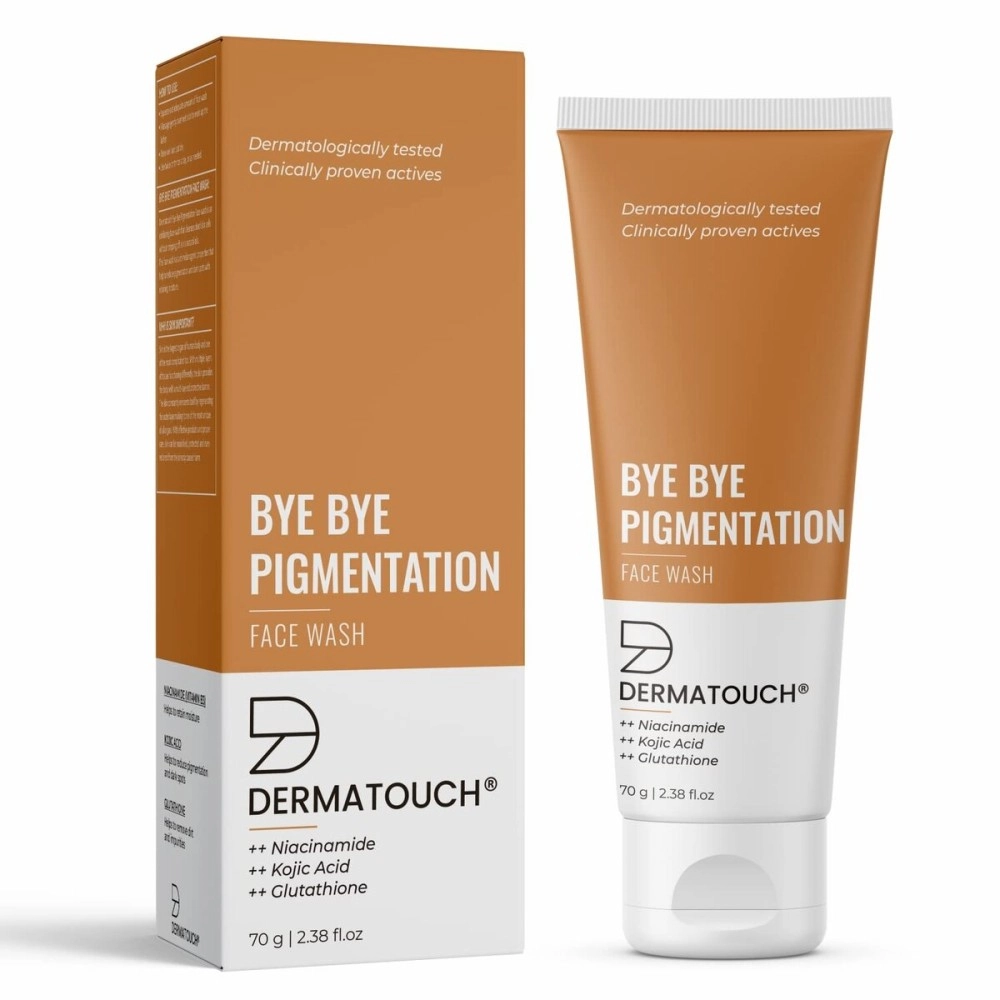 DERMATOUCH Bye Bye Pigmentation Face Wash || Anti Pigmentation for Women/Men with Niacinamide, Kojic Acid, & Glutathione - 70G