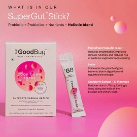 The Good Bug Good Down There SuperGut Powder for Women | Pre & Probiotic Supplement that Helps Reduce UTIs & Other Vaginal Infections | 2.5 Billion CFU of Clinically Proven Strains | 15 Days Pack