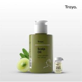Traya Scalp Oil With Booster Oil Shots For Hair Growth, Contains Coconut Oil, Bhringraj Oil For Hair, Orpl, Wheat Germ Oil, Camphor Oil And Ylang Ylang Essential Oil (87Ml)