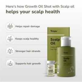 Traya Scalp Oil With Booster Oil Shots For Hair Growth, Contains Coconut Oil, Bhringraj Oil For Hair, Orpl, Wheat Germ Oil, Camphor Oil And Ylang Ylang Essential Oil (87Ml)