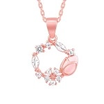 GIVA 925 Silver Rose Gold Drop Wreath Pendant With Link Chain Gifts for Girlfriend, Gifts for Women and Girls With Certificate of Authenticity and 925 Stamp ROSEGOLD One Size