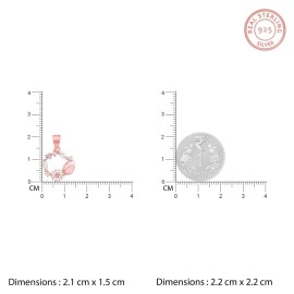 GIVA 925 Silver Rose Gold Drop Wreath Pendant With Link Chain Gifts for Girlfriend, Gifts for Women and Girls With Certificate of Authenticity and 925 Stamp ROSEGOLD One Size