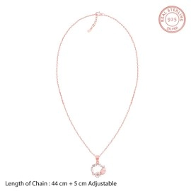 GIVA 925 Silver Rose Gold Drop Wreath Pendant With Link Chain Gifts for Girlfriend, Gifts for Women and Girls With Certificate of Authenticity and 925 Stamp ROSEGOLD One Size