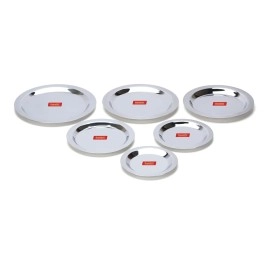 Sumeet Stainless Steel Heavy Gauge Ciba/Lids/Tope/Cheeba Cover Set of 6 Pcs (12.3cm, 13.8cm, 15.5cm, 16.7cm, 18.5cm, 20cm), Silver