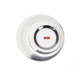 Sumeet Stainless Steel Heavy Gauge Ciba/Lids/Tope/Cheeba Cover Set of 6 Pcs (12.3cm, 13.8cm, 15.5cm, 16.7cm, 18.5cm, 20cm), Silver