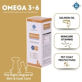 PET360 Omega 3+6 Concentrated Salmon Fish Oil for Dogs & Cats with Vitamins & Minerals - 100 ml | Shinier Coat, Itch & Allergy Control | Improves Skin & Hair Health | Nutritional Supplement for Pets