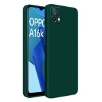 LIRAMARK Silicone Soft Back Cover Case for Oppo A16K | A16e (Silicone Green)