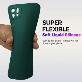 LIRAMARK Silicone Soft Back Cover Case for Oppo A16K | A16e (Silicone Green)