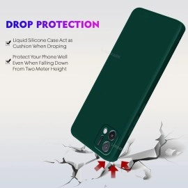 LIRAMARK Silicone Soft Back Cover Case for Oppo A16K | A16e (Silicone Green)