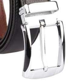ZORO Men\'s Vegan Leather Reversible Black and Brown Belt | Rotating Buckle | RSCR-01C | Size - 50
