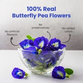 BLUE TEA - Butterfly Pea Flower Tea - 30gm - 60+ Cups | SUPER ANTIOXIDANT | Caffeine Free || Aparajita - Shankhpushpi || Flower Based - Herbal Tea | Reusable Pet Jar