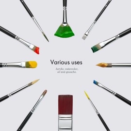 ARTIFY art supplies 24 Pieces Paint Brush Set, Expert Series, Enhanced Synthetic with Brush Holder and Palette Knife for Acrylic, Oil, Watercolor and Gouache Painting