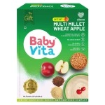 BabyVita Multi Millet Wheat Apple - Powerful Pack of 16 Essential Nutrients - No Added Sugar, No Added Preservatives, Natural Ingredients - 280g