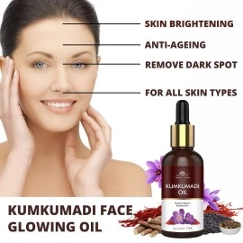 INTIMIFY Kumkumadi Tailam For Face, Kumkumadi Face Oil For Glowing Skin, Face Serum For Wrinkles, Whitening, Lightening & Pigmentation (30 ml) Pack of 1