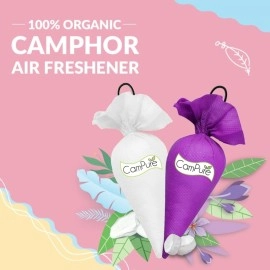 CamPure Camphor Cone (Bhimseni + Lavender) Pack Of 2 - Room, Car and Air Freshener & Mosquito Repellent