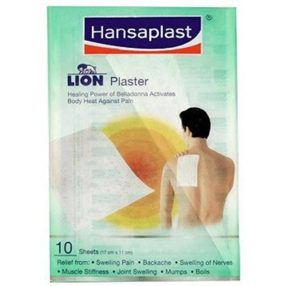 HANSAPLAST LION PLASTER Pain Relief Patch First Aid Tape (Pack of 10)