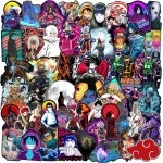 Junkyard Vinyl Anime Stickers for Scrapbook Kids Electronic Gadgets (Pack of 50) Theme: Naruto one Piece, Jujutsu Kaisen, Death Note Lovers, Goku etc.