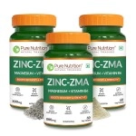 Pure Nutrition Zinc ZMA, 180 Veg Tablets (60X3) (Zinc Magnesium Aspartate & Vitamin B6) 800mg | Nightime Muscle Recovery Supplement | Boosts Muscle & Bone Strength | Improves Sleep Quality