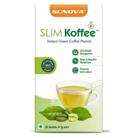 Sunova Slim Koffee - Instant Green Coffee Premix - Powerful Antioxidant, Aids Weight Regulation