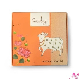 Nirmalaya Organic Cow Dung Havan Cups/Sambrani Cups (15 pcs) | Desi Cow Dung Dhoop Cups for Pooja- Jatamassi, Loban, Guggal .