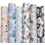 aakar, Pack Of 6, Gift Wrapping Paper Sheet, Gift Paper - New Florals,Multicolor