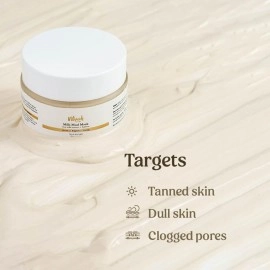 Vilvah Store Milk Mud Mask | For Detan, Non-Comedogenic, Non-Irritant & Unclogged Pores | With Oat Milk Extract | Kaolin Clay | for Men & Women | 50 ML