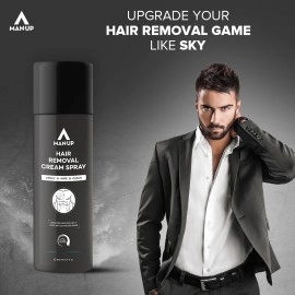Man-Up Hair Removal Cream Spray | Painless Hair Remover Spray for Chest, Back, Armpits, Legs, Arms & Intimate Areas | Pleasant Smell | For Men - 200ml