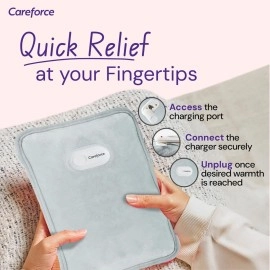 Careforce - The Force Behind Your Health Electric Hot Water Bag Electric Hot Bag Heating Bag Hot Pack Warm Water Bag Hot Gel Bag Electric Heat Bag- Grey