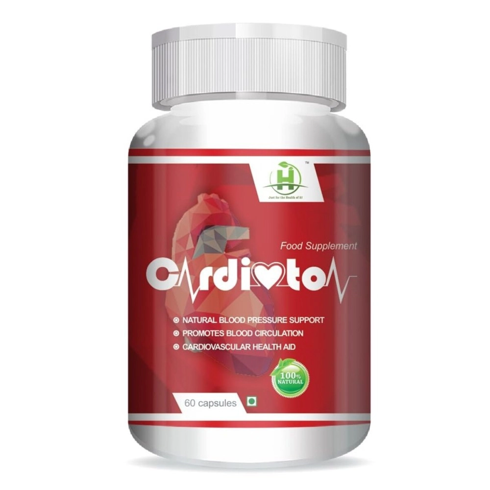 Healthy Nutrition - Just for the Health of it Cardioton with Arjuna Extract & Moringa Extract Heart Health Supplement Veg (60 Capsules) for Men & Women -Pack of 1