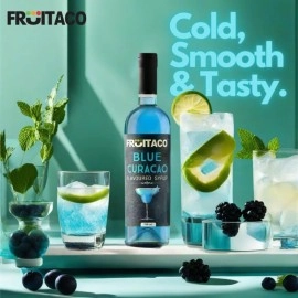 Fruitaco Blue Curacao Syrup | Mixer for Mocktails, Cocktails, Drinks, Juices, Beverages | Non Alcoholic Mix (Pack of 1-375 Ml, 375, millilitre)