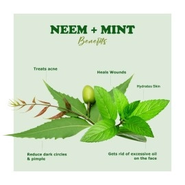 Kimayra Organic Neem + Mint Face Pack Powder For Clean & Clear Skin | Help In Reduce Pimple/Acne, Marks & Scars | Natural Face Pack Powder For Women/Men - Safe For All Skin Type - 75gm (Pack Of 1)