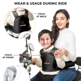 Autofy SAFEO Baby Kids Two Wheeler Safety Belt Safety for Children for Scooty Scooter Bike Motorcycle Seat Belt Harness [SAFEO-57; for Kids Age: 1-4 Years]