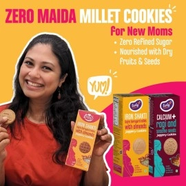 Early Foods - Pack of 2 Pregnancy Cookies, Millet Biscuits | Jaggery Biscuits (Ragi Biscuits with Sesame & Bajra Barnyard Cookies)