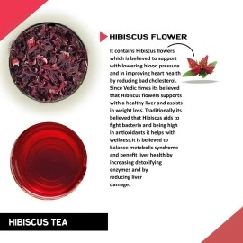 TEACURRY Hibiscus Flower Tea (50 Grams, 100 Drinks) - Helps with Iron Source, Blood Cholesterol & Heart Health, Japanese Hibiscus