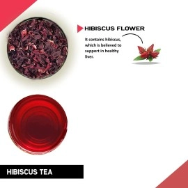 TEACURRY Hibiscus Flower Tea (50 Grams, 100 Drinks) - Helps with Iron Source, Blood Cholesterol & Heart Health, Japanese Hibiscus
