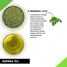 TEACURRY Moringa Leaf Tea (50 Grams, 100 Cups)- Helps with Liver, Bone, Heart, Kidney Health - Kenya\'s Moringa Leaf