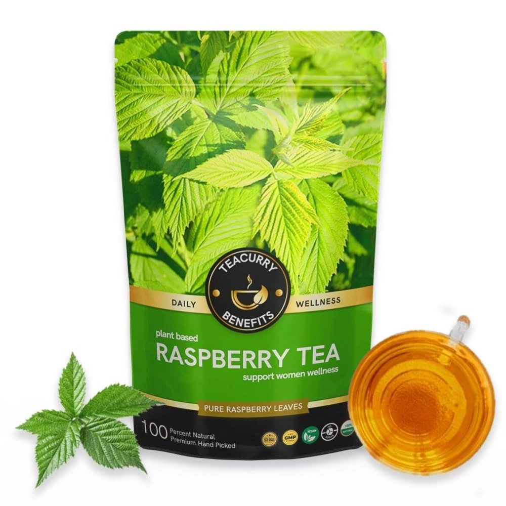 TEACURRY Raspberry Leaf Tea (50 Grams, 100 Cups)- Helps with Period health,& Labour
