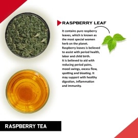 TEACURRY Raspberry Leaf Tea (50 Grams, 100 Cups)- Helps with Period health,& Labour