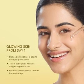 QUENCH BOTANICS Vitamin C Glow Boost Face Serum with 5% Ethyl Ascorbic Acid | Brightening Serum for Dark Spots & Uneven Skin Tone | Highly Stable & Non Irritating | Made in Korea (30ml)