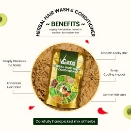 Vcare Herbal Hair Wash and Conditioner Shikakai Powder For Skin and Hair with Hibiscus, Marudhani, Karisalanganni, Fenugreek, Lemon, Amla, Keelanelli, Admadhimadhuram 100g (Pack of 3)