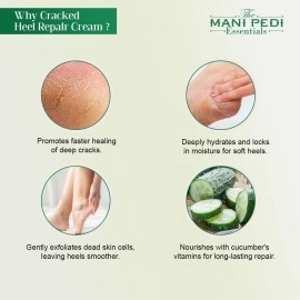 The Mani Pedi Essentials - Cucumber Heel Therapy Intensive Treatment Cracked Heel Repair Specialist Cream. Smooth Feet and Freedom from Dry Cracked Heels